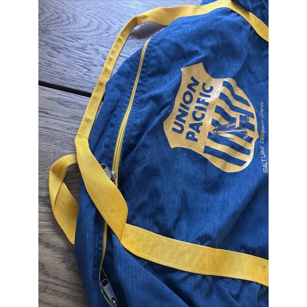 Vtg Union Pacific Railroad Salt Lake Derrick Crew Large Duffle Bag early 80's?